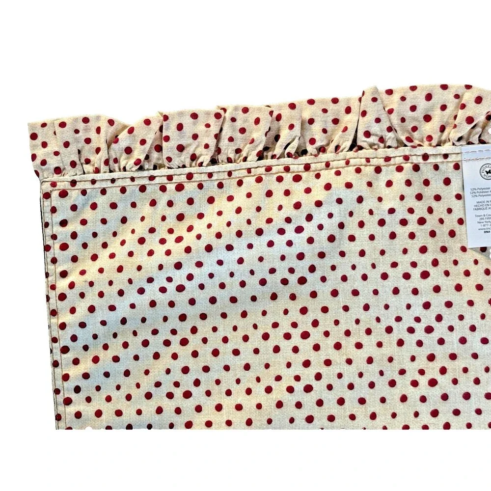 The Pioneer Woman Placemats Denim Red Polka Dot Reversible Ruffle 14x20 Set Of 4